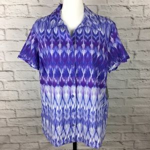 Erika button down purple large NWT B08